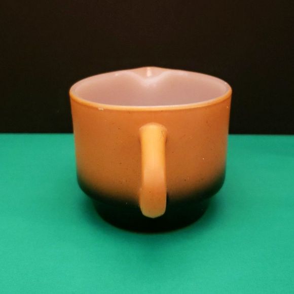 Anchor Hocking Creamer Orange Brown Fade Black Vintage Retro Cream Pitcher - Picture 3 of 10